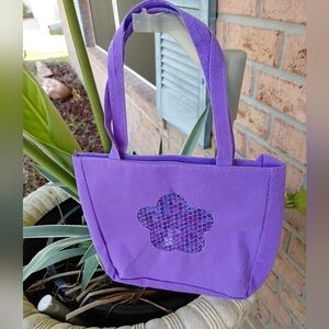 Cute purple canvas tote bag canvas material